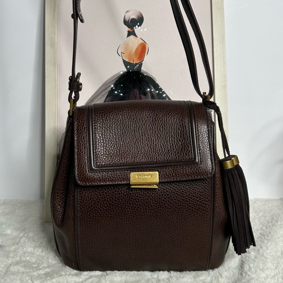 Brahmin Margo Tassel Flap Crossbody Cordoba Chocolate Brown - Picture 4 of 12